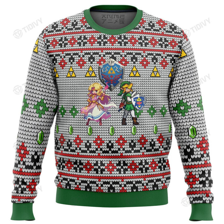 Zelda and Link The Legend Of Zelda Merry Christmas Happy Xmas Gift Xmas Tree Ugly Sweater