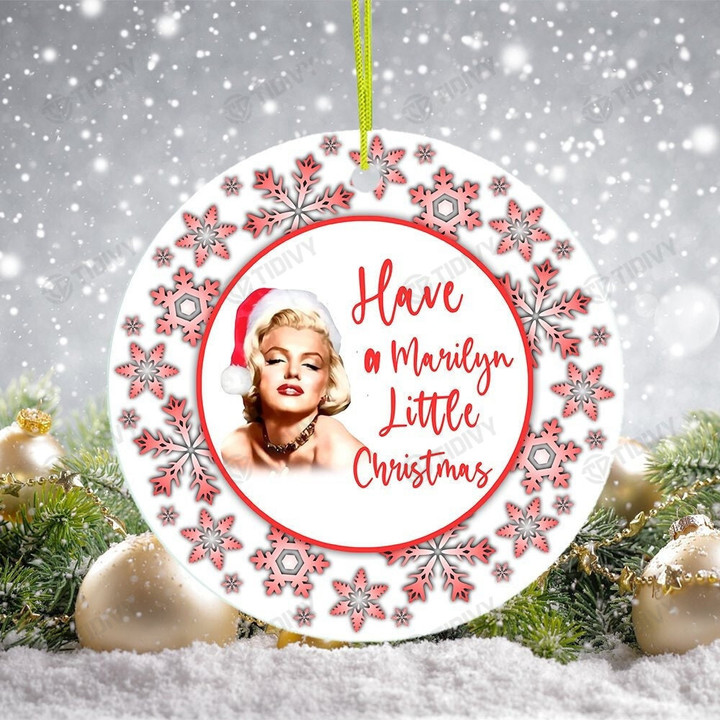 Have a Marilyn Little Christmas Merry Christmas Happy Xmas Gift Xmas Tree Ceramic Circle Ornament