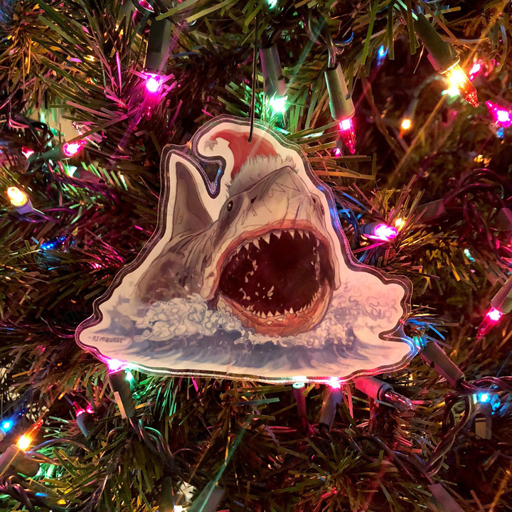 Jaws Shark Lovers Merry Christmas Happy Xmas Gift Xmas Tree Wooden/Acrylic Ornament