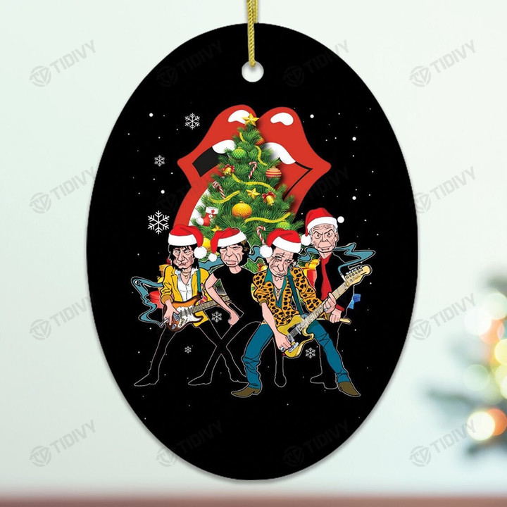 Classic Rock Band Rolling Stone Rock Band Merry Christmas Happy Xmas Gift Xmas Tree Wooden/Acrylic Ornament