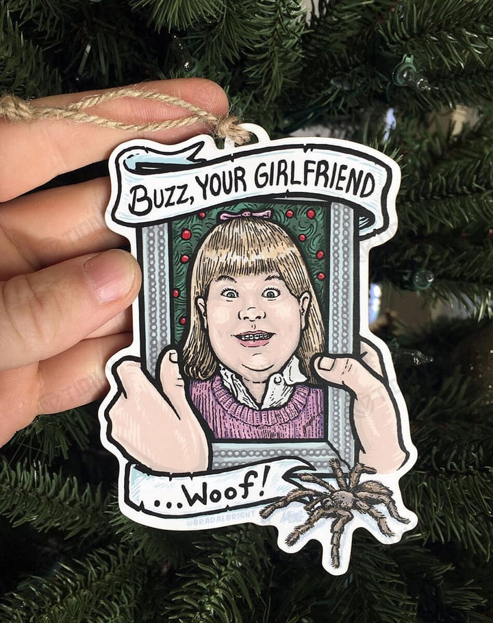 Buzz,Your Girlfriend Woof! Merry Christmas Happy Xmas Gift Xmas Tree Wooden/Acrylic Ornament
