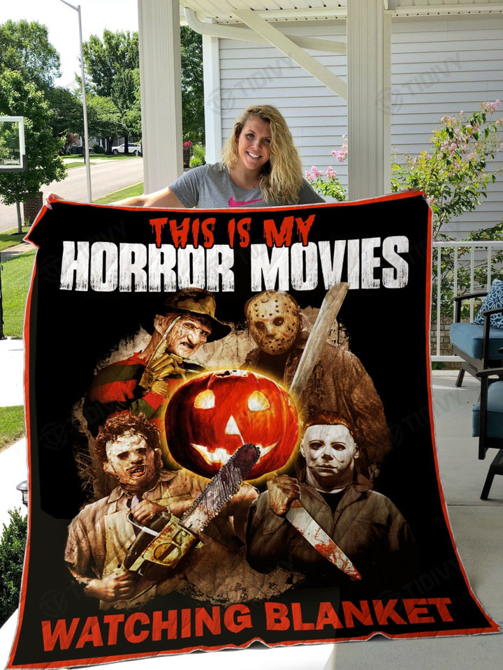 This Is My Horror Movie Quilt Michael Myers Freddy Jason Merry Christmas Xmas Gift Premium Quilt Blanket Size Throw, Twin, Queen, King, Super King