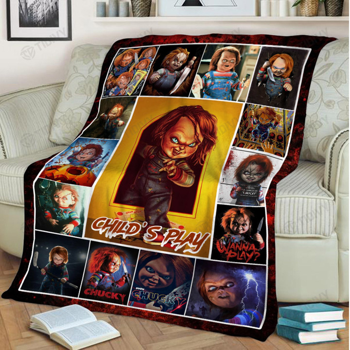 Chucky-Child's Play Horror Movie Merry Christmas Xmas Gift Premium Quilt Blanket Size Throw, Twin, Queen, King, Super King