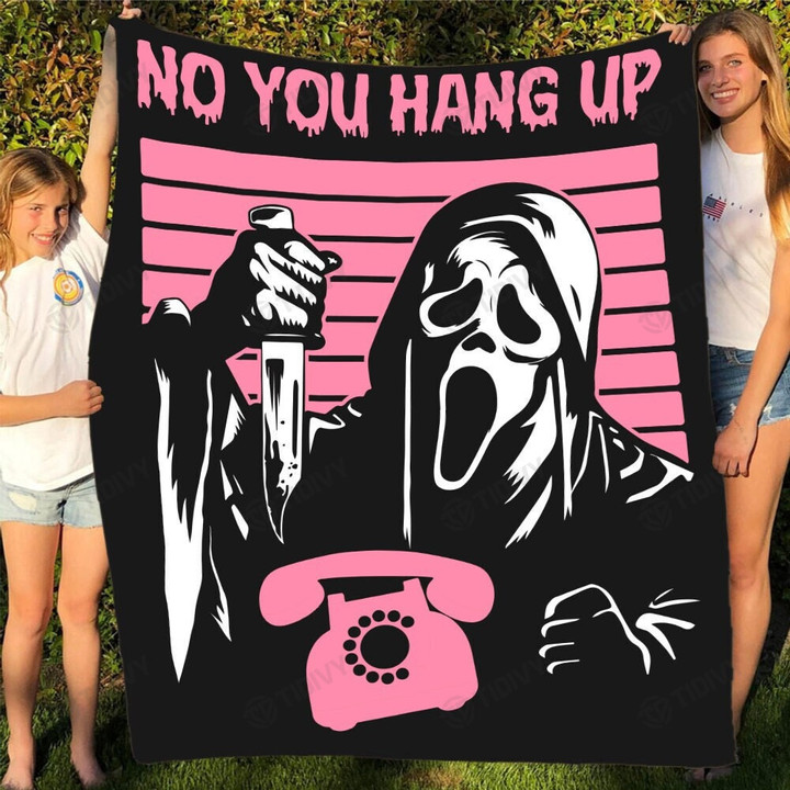 No You Hang Up Scream Horror Movie Ghost Face Merry Christmas Xmas Gift Premium Quilt Blanket Size Throw, Twin, Queen, King, Super King