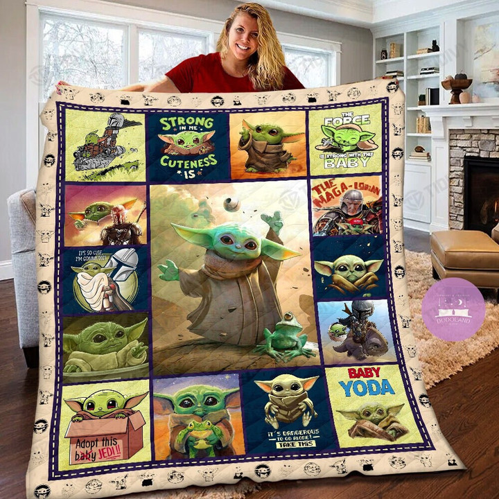 Star Wars Baby Yoda Merry Christmas Xmas Gift Premium Quilt Blanket Size Throw, Twin, Queen, King, Super King