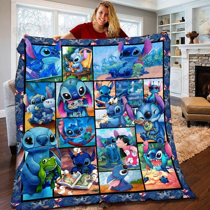 We Are Never Too Old For Stitch Lilo And Stich Merry Christmas Xmas Gift Premium Quilt Blanket Size Throw, Twin, Queen, King, Super King
