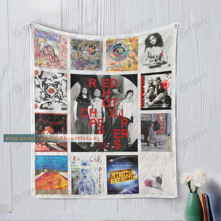 Red Hot Chili Peppers Albums Cover RHCP Rock Band Merry Christmas Xmas Gift Premium Quilt Blanket Size Throw, Twin, Queen, King, Super King