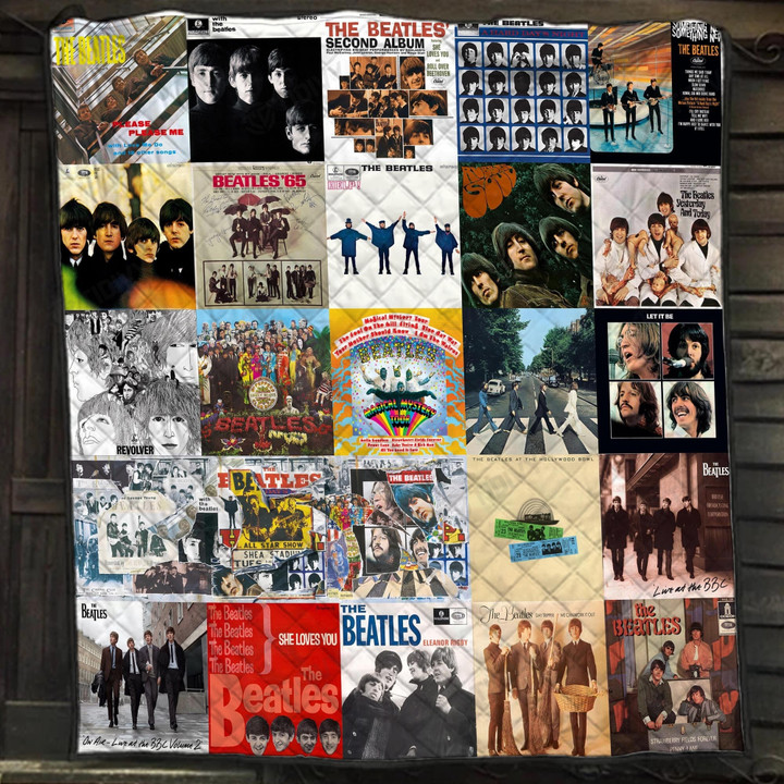 The Beatles Albums Cover Merry Christmas Xmas Gift Premium Quilt Blanket Size Throw, Twin, Queen, King, Super King