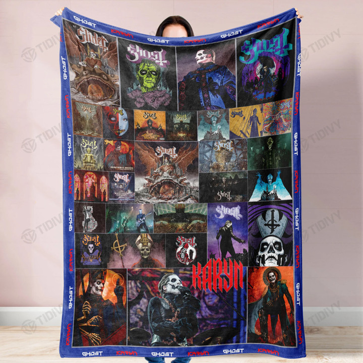 Ghost Band Heavy Metal Rock Ghost Band Album Cover Merry Christmas Xmas Gift Premium Quilt Blanket Size Throw, Twin, Queen, King, Super King