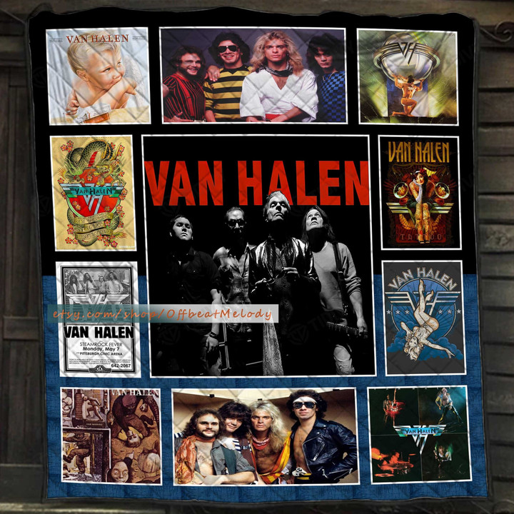 Van Halen Rock Band Album Cover Merry Christmas Xmas Gift Premium Quilt Blanket Size Throw, Twin, Queen, King, Super King