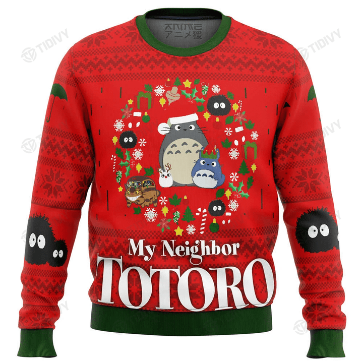 My Neighbor Totoro Merry Christmas Studio Ghibli Xmas Gift Xmas Tree Ugly Sweater