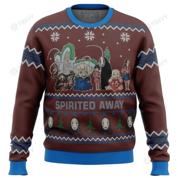 Spirited Away Characters No Face Merry Christmas Studio Ghibli Xmas Gift Xmas Tree Ugly Sweater