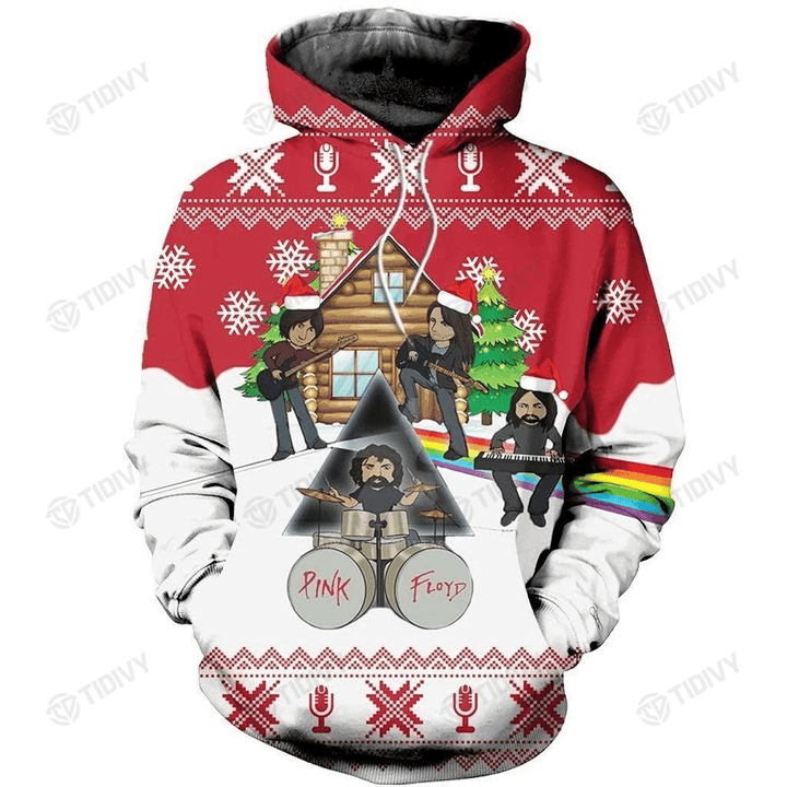 Pink Floyd Rock Band Merry Christmas Music Xmas Gift Xmas Tree 3D All Over Printed Shirt, Sweatshirt, Hoodie, Bomber Jacket Size S - 5XL