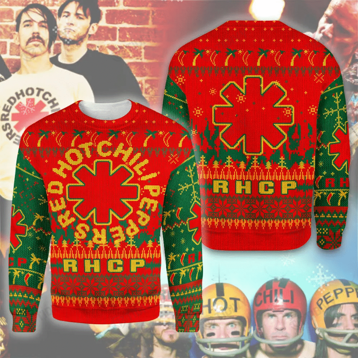 Red Hot Chili Rock Bank RHCP Merry Christmas Music Xmas Gift Xmas Tree Ugly Sweater