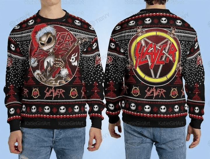 Slayer Rock Band Merry Christmas Music Xmas Gift Xmas Tree Ugly Sweater