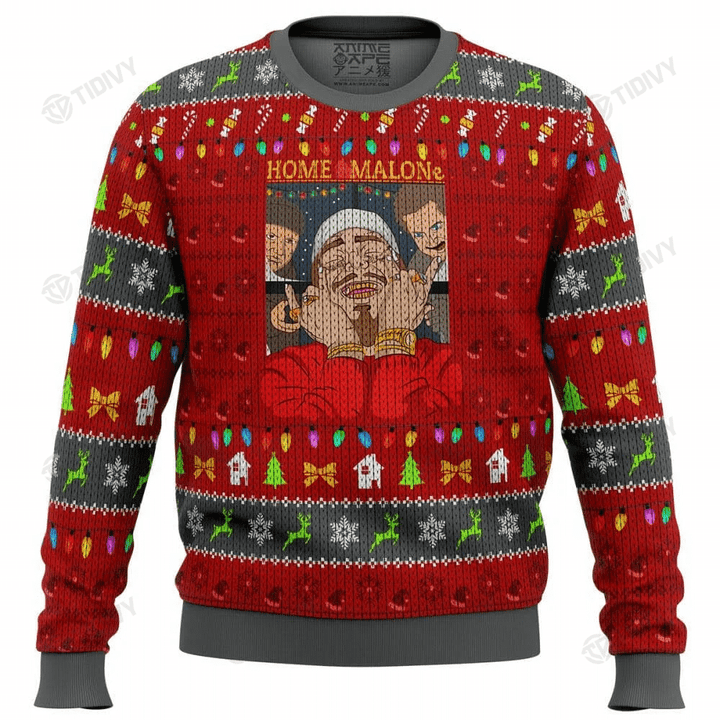 Home Malone Meme Funny Post Malone Merry Christmas Music Xmas Gift Xmas Tree Ugly Sweater