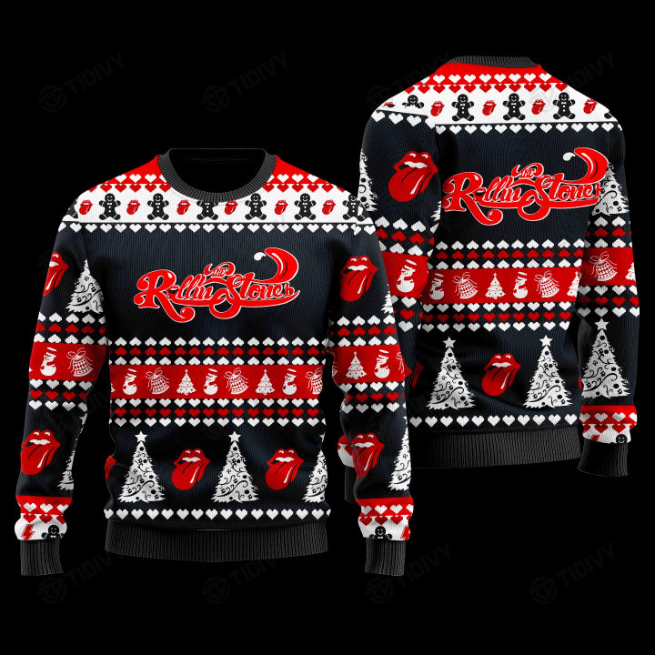 The Rolling Stone Rock Band Merry Christmas Rock Music Xmas Gift Xmas Tree Ugly Sweater