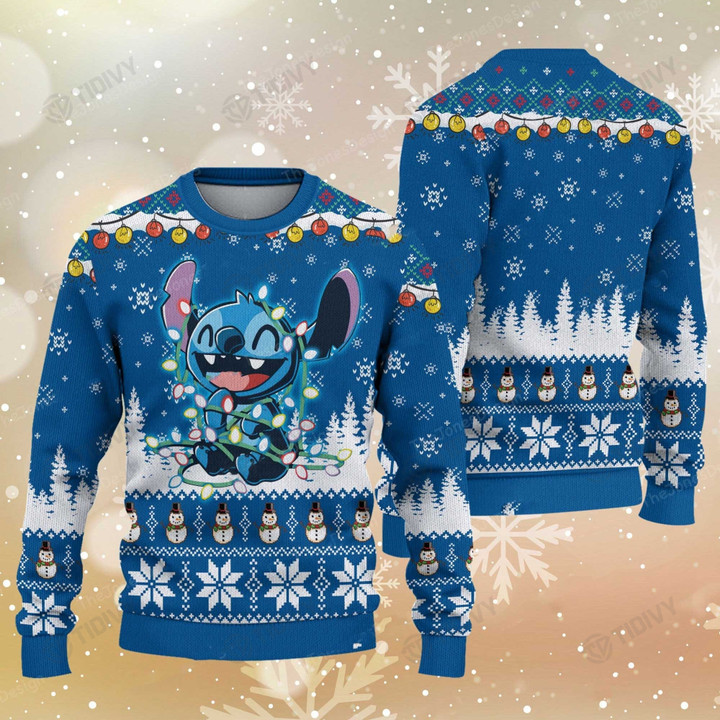 Lilo And Stitch Merry Christmas Xmas Gift Xmas Tree Ugly Sweater