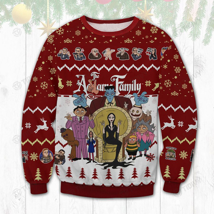 Addams Family Halloween Christmas Movie Merry Christmas Xmas Gift Xmas Tree Ugly Sweater