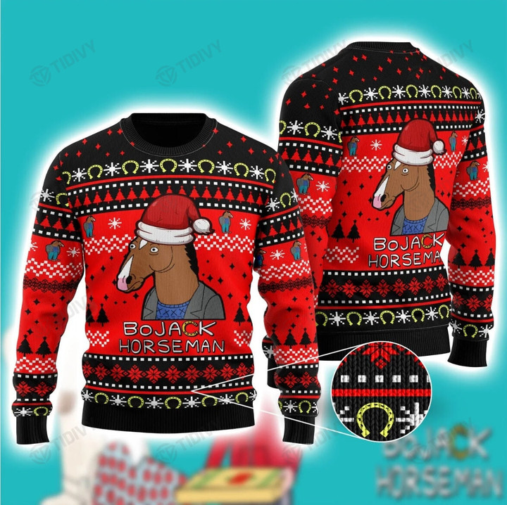 BoJack Horseman Merry Christmas Xmas Gift Xmas Tree Ugly Sweater
