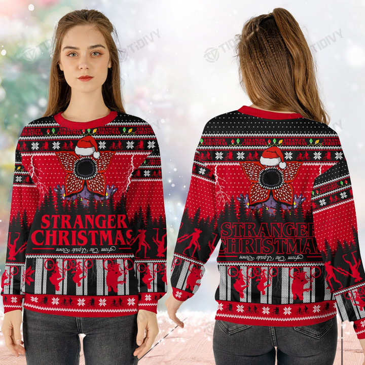 Stranger Thing The Upside Down Eleven Merry Christmas Xmas Gift Xmas Tree Ugly Sweater