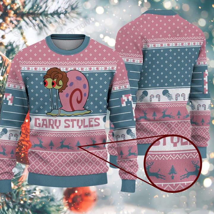 Gary Styles Spongebob Merry Christmas Xmas Gift Xmas Tree Ugly Sweater