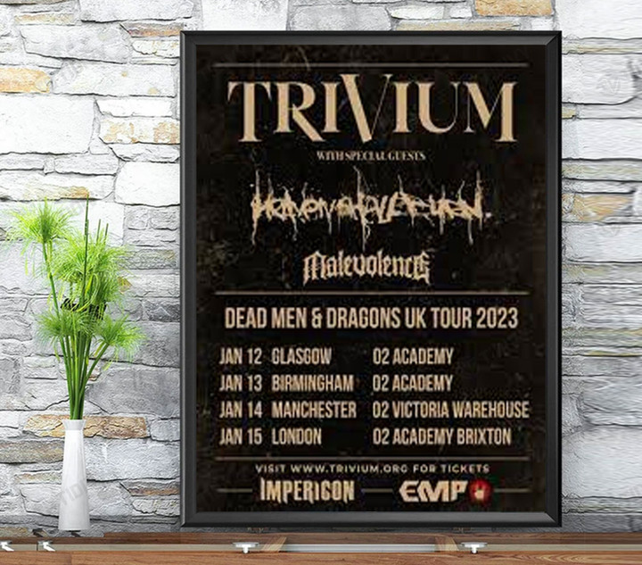 Trivium Deadmen and Dragons World Tour 2022 Trivium tour 2022 Wall Art Print Poster