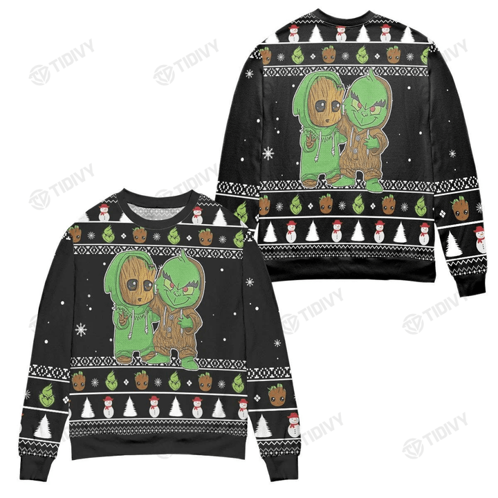 Baby Groot and Friend Baby Groot I Am Groot Merry Christmas Groot Xmas Gift Xmas Tree Ugly Sweater
