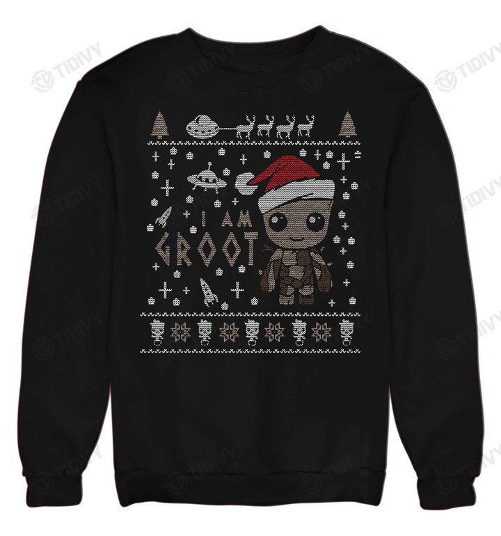 Baby Groot I Am Groot Ugly Sweater Merry Christmas Groot Xmas Gift Xmas Tree Graphic Unisex T Shirt, Sweatshirt, Hoodie Size S - 5XL