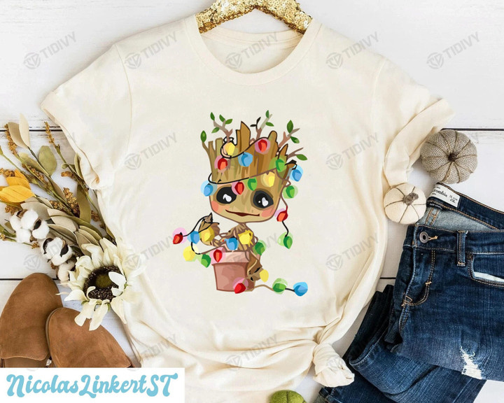 Baby Groot I Am Groot Merry Christmas Groot Xmas Gift Xmas Tree Graphic Unisex T Shirt, Sweatshirt, Hoodie Size S - 5XL