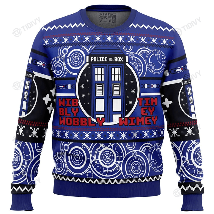 Wibbly Wobbly Timey Wimey Stuff Doctor Who TV Series Merry Christmas Xmas Gift Xmas Tree Ugly Sweater