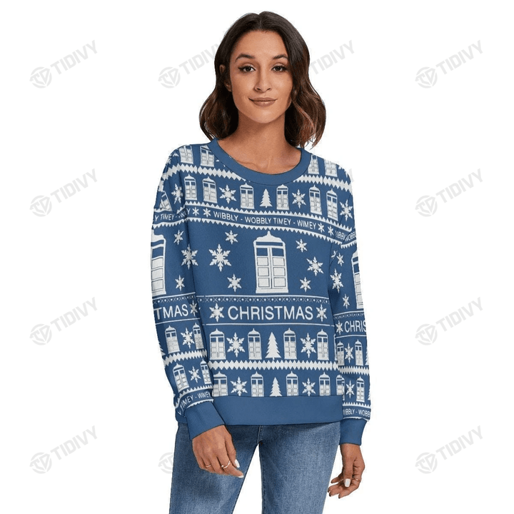 Wibbly Wobbly Timey Wimey Stuff Doctor Who TV Series Merry Christmas Xmas Gift Xmas Tree Ugly Sweater