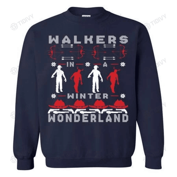 Walker Wonderland The Walking Dead Zombie Movie Merry Christmas Xmas Gift Xmas Tree Graphic Unisex T Shirt, Sweatshirt, Hoodie Size S - 5XL