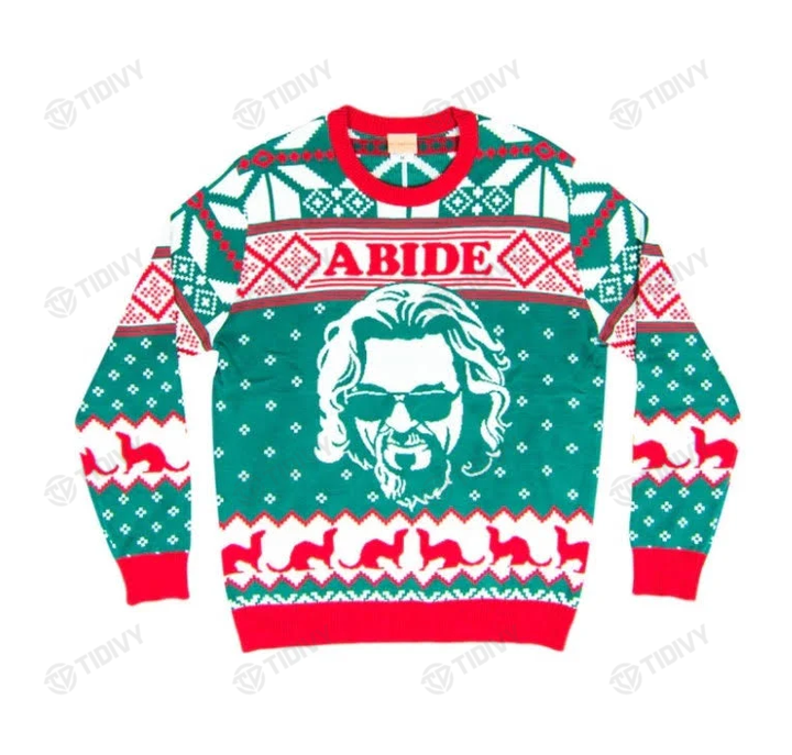 The Big Lebowski The Dude Abides Merry Christmas Xmas Gift Xmas Tree Ugly Sweater