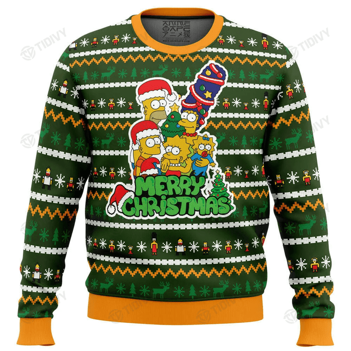 The Simpsons Family Merry Christmas Xmas Gift Xmas Tree Ugly Sweater