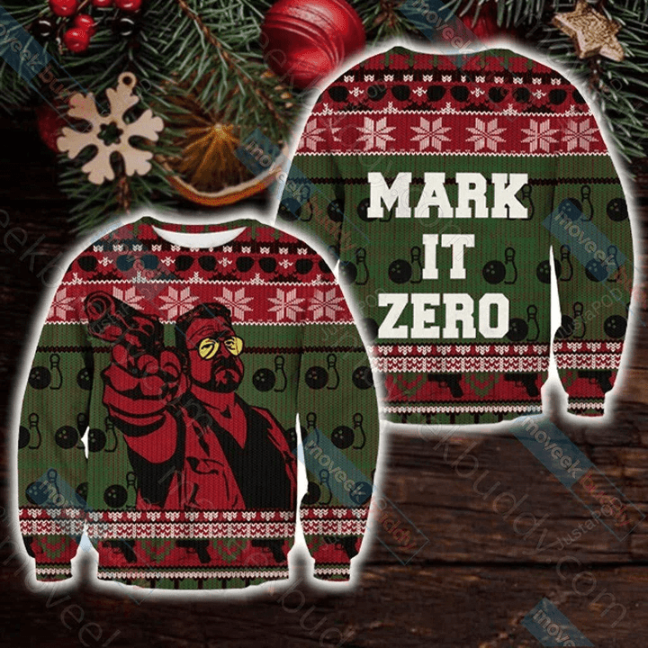 The Big Lebowski Mark It Zero Merry Christmas Xmas Gift Xmas Tree Ugly Sweater