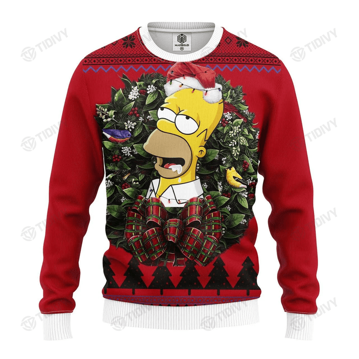 Homer Simpson The Simpsons Family Merry Christmas Xmas Gift Xmas Tree Ugly Sweater