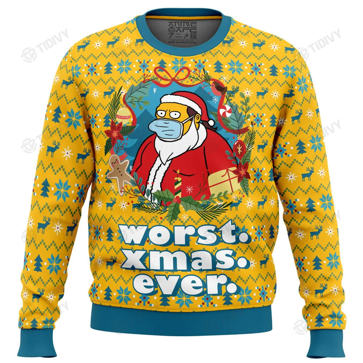 Worst Xmas Ever The Simpsons Family Merry Christmas Xmas Gift Xmas Tree Ugly Sweater