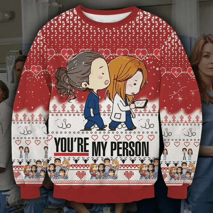 You’re My Person Grey’s Anatomy Merry Christmas Xmas Gift Xmas Tree Ugly Sweater