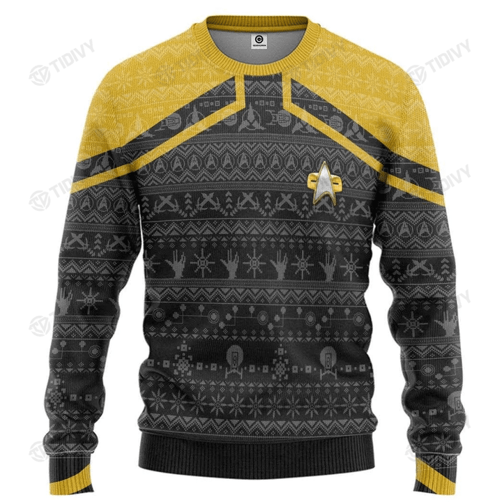 Star Trek Trek The Halls Merry Christmas Xmas Gift Xmas Tree Ugly Sweater