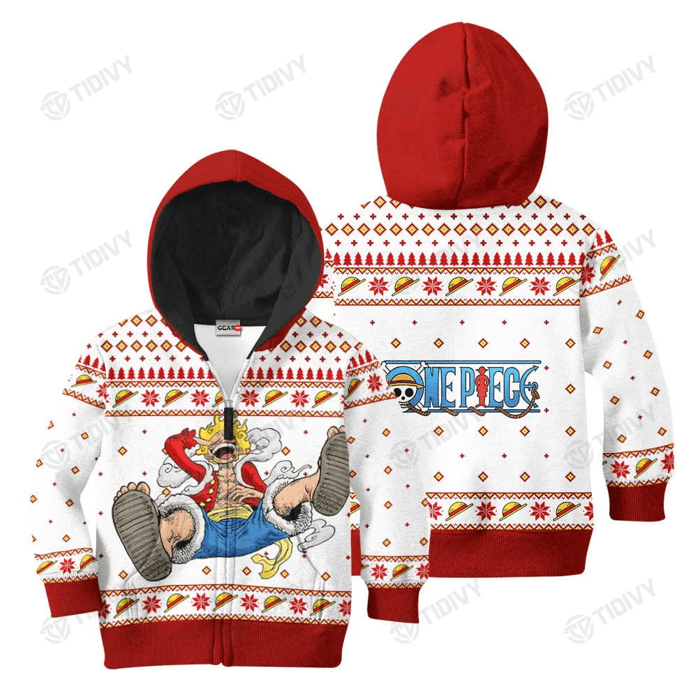 Luffy Gear 5 Straw Hat Pirate One Piece Anime Manga Merry Christmas Xmas Gift Xmas Tree 3D All Over Printed Shirt, Sweatshirt, Hoodie, Bomber Jacket Size S - 5XL