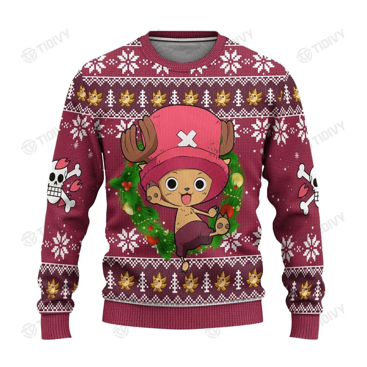 Chopper Straw Hat Pirate One Piece Anime Manga Merry Christmas Xmas Gift Xmas Tree Ugly Sweater