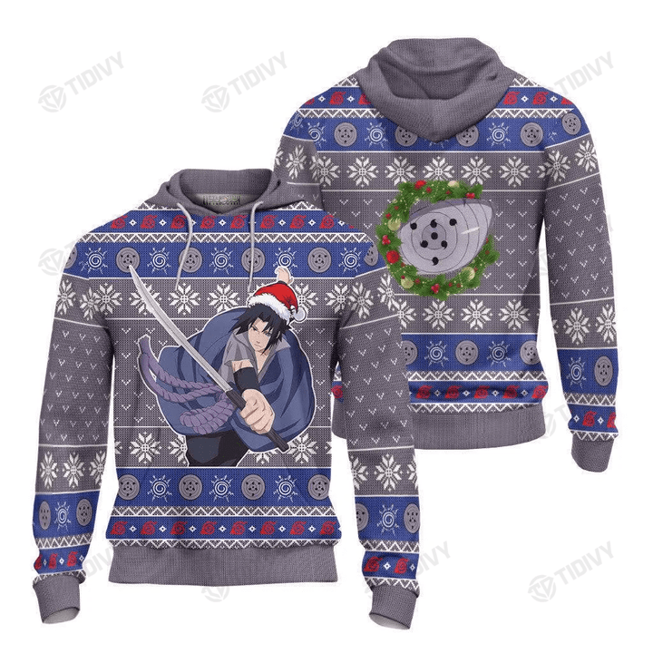 Naruto Sasuke Rinnegan Naruto Anime Manga Merry Christmas Xmas Gift Xmas Tree 3D All Over Printed Shirt, Sweatshirt, Hoodie, Bomber Jacket Size S - 5XL
