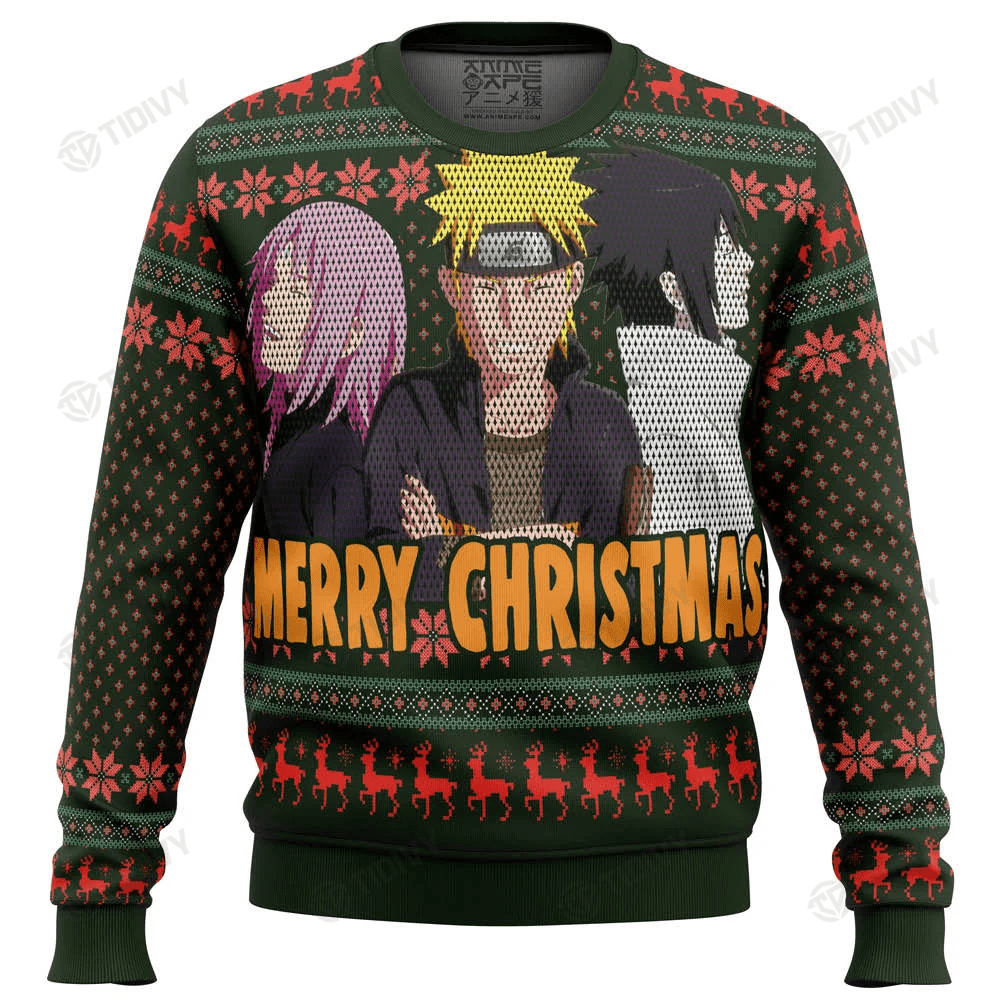 Naruto Squad 7 Naruto Anime Manga Merry Christmas Xmas Gift Xmas Tree Ugly Sweater