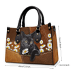 Black Cat Leather Handbag- HOATT225