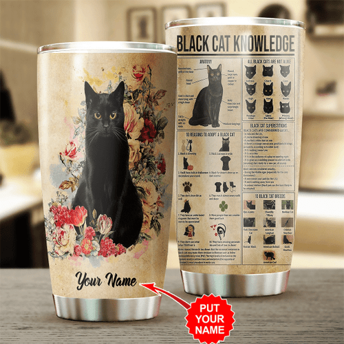 Personalized Black Cat Tumbler Cup - HOATT082