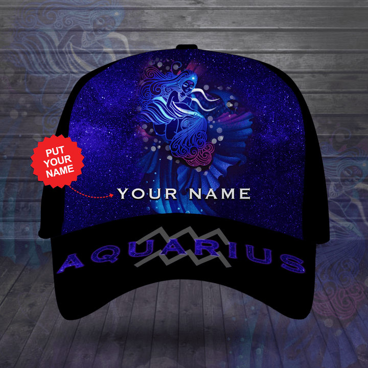 Personalized Zodiac Aquarius Printed Hat