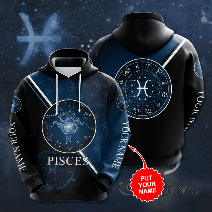 Personalized Zodiac Pisces 3D Hoodie