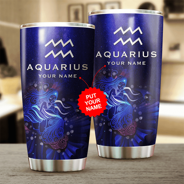 Personalized Zodiac Aquarius Tumbler Cup