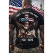 Majestic Bald Eagle With US Flag And Cross T-Shirt, Symbolizing Faith Hoodie, Freedom And 250 Years Of American Independence 1776–2026 Unisex T Shirt Sweatshirt Hoodie